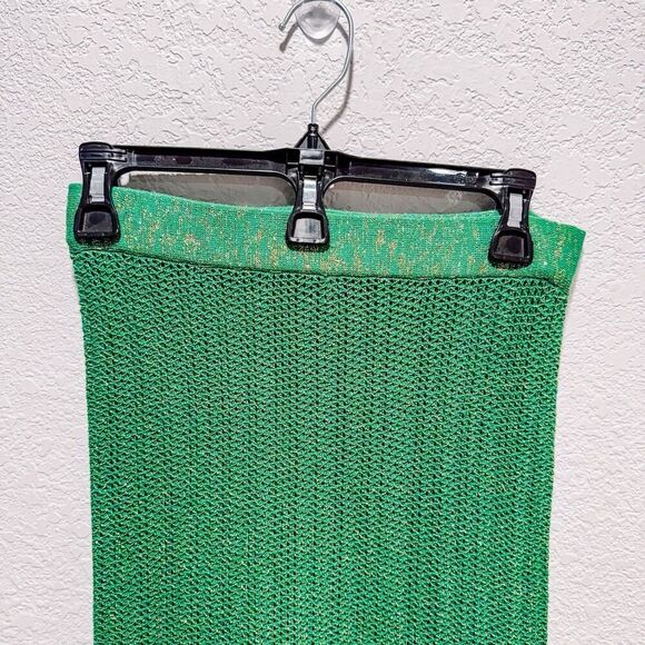 Isabelle François Green Crochet Maxi Skirt Women’s Small St. Tropez Mermaidcore - Picture 4 of 6